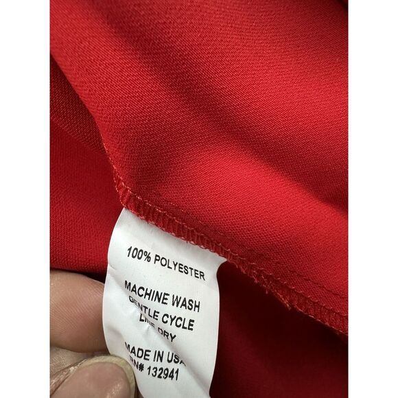 Amanda Uprichard Martinique Dress Red Midi Tulip V Neck Ruffle Sleeve NWT Small - Picture 5 of 9